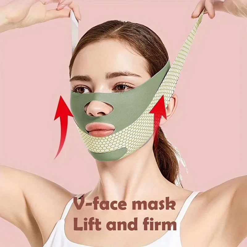 Face-Lift With Sleep Face V Shaper Facial Slimming Bandage Relaxation Shape Lift Reduce Double Chin Face Thining Band Massage
