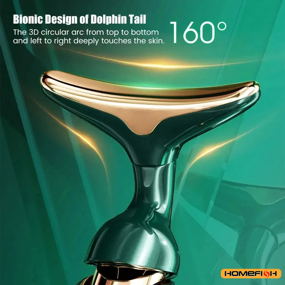 HOMEFISH 3 In 1 Facial Lifting Device Neck Facial Eye Massage Face Slimmer EMS Beauty Skin Tightening Wrinkle Anti Face Massager