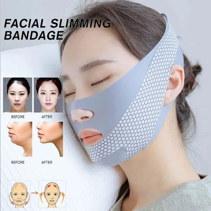 Face-Lift With Sleep Face V Shaper Facial Slimming Bandage Relaxation Shape Lift Reduce Double Chin Face Thining Band Massage